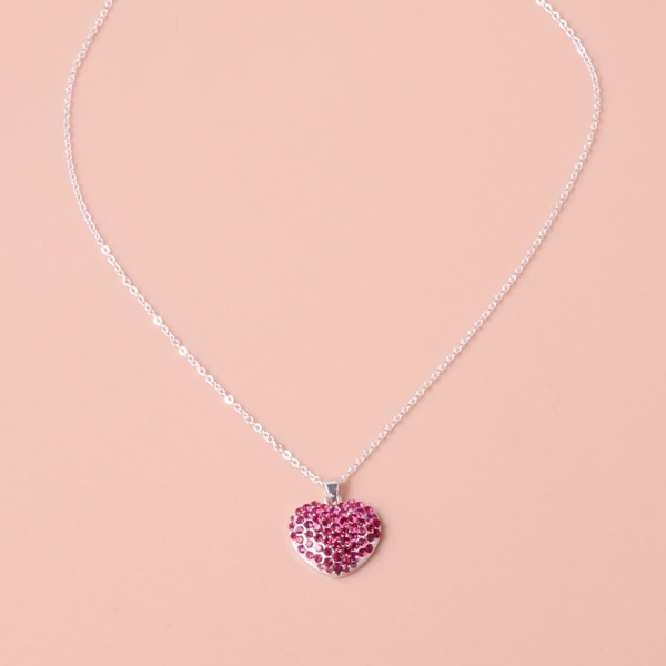 

Heart Charm Necklace, Hot pink