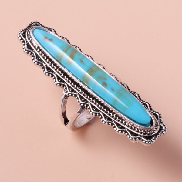 

Oval Resin Decor Ring, Blue