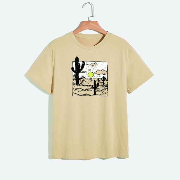 

Men Cactus And Sun Print Tee, Khaki