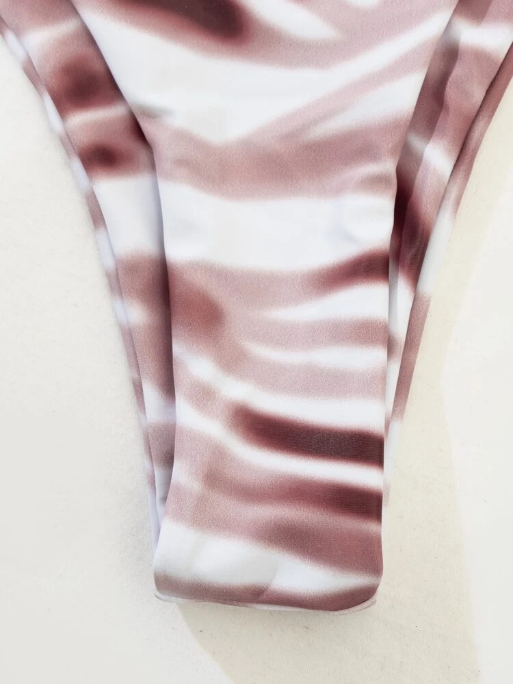 Set di bikini incrociati a 3 pacchi e gonna da spiaggia - Multicolore - Visualizzare 5