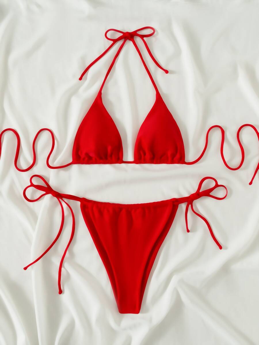 Swim SXY Conjunto de bikini de tanga triangular para playa en verano