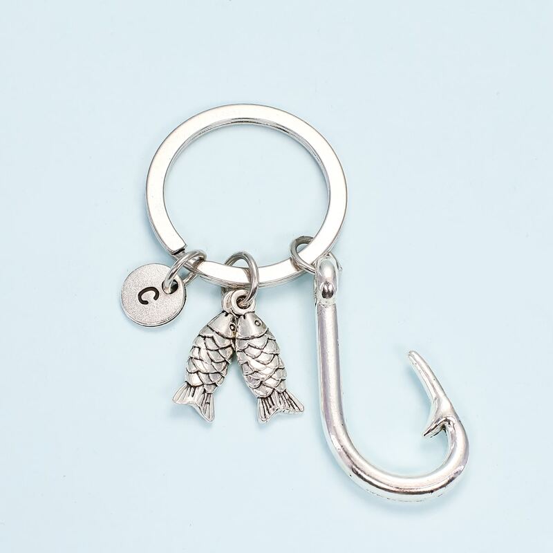 

Fish Charm Keychain, Silver