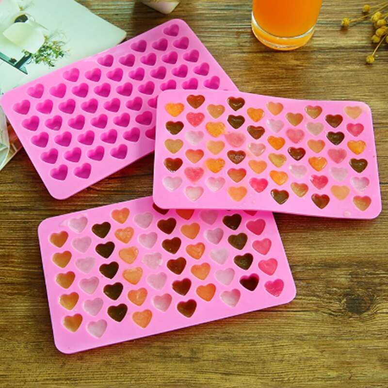 

1pc 55 Grid Heart Ice Mold, Pink
