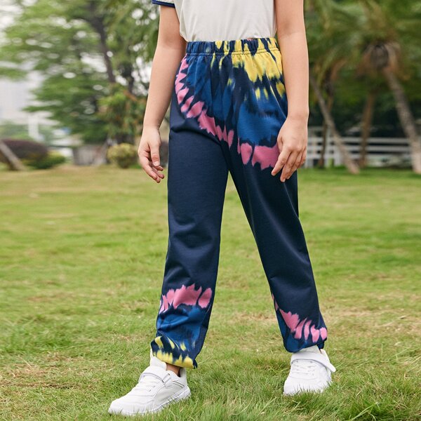 

Girls Tie Dye Sweatpants, Navy blue