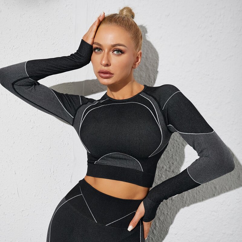 

Seamless Cut Out Back Sports Tee, Black