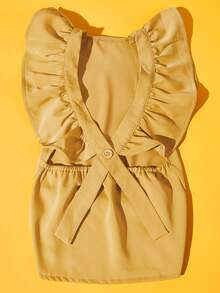 Vestido de mascota ribete fruncido - Amarillo - Ver 2