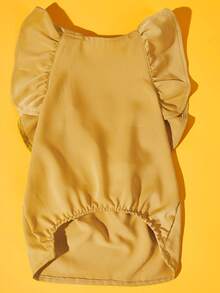 Vestido de mascota ribete fruncido - Amarillo - Ver 4