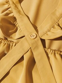 Vestido de mascota ribete fruncido - Amarillo - Ver 5