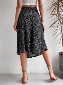 Breezaya Váy Dây kéo Họa tiết hoa Boho - màu đen - Xem 2