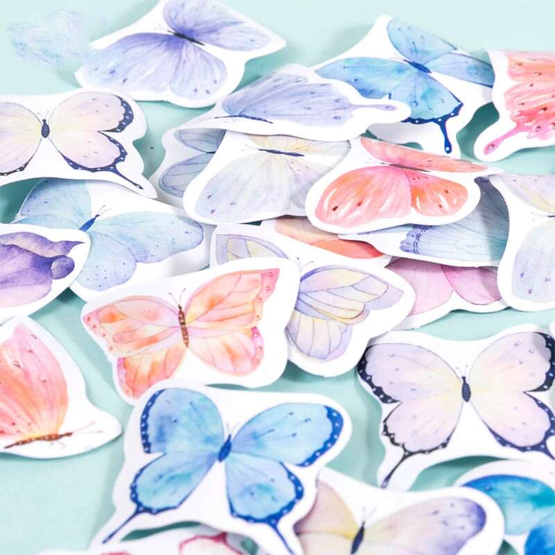 

46pcs Butterfly Sticker, Multicolor