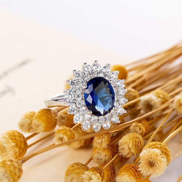 

Zircon Decor Ring, Blue