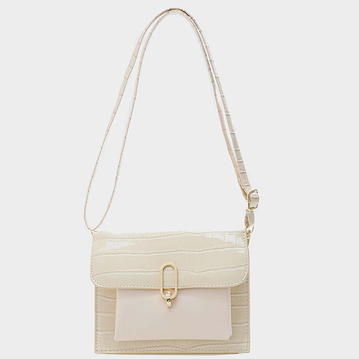 

Croc Embossed Crossbody Bag, Khaki