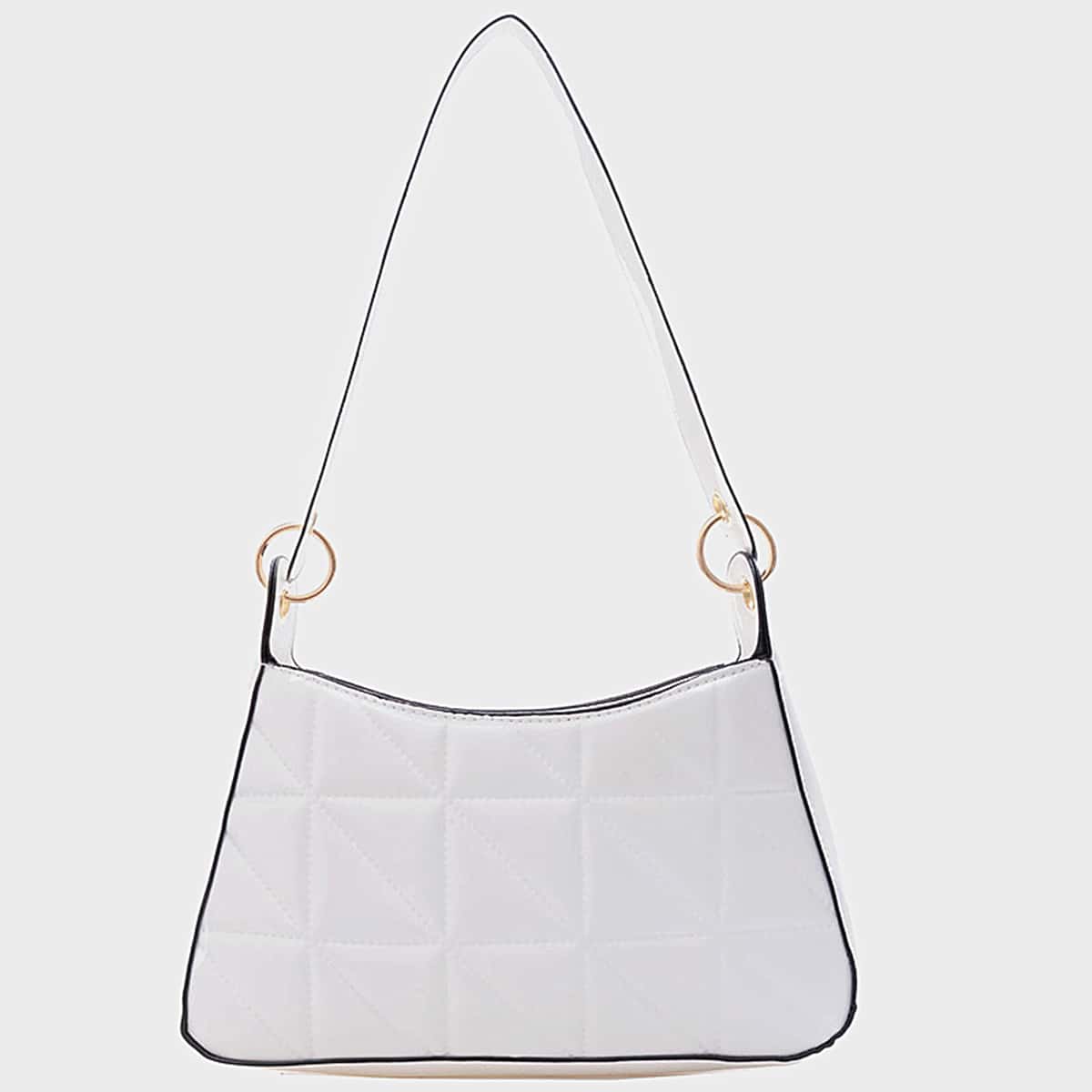 

Quilted Baguette Bag, White