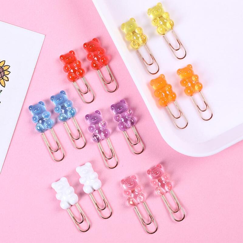 

2pcs Random Clear Bear Paper Clip, Multicolor