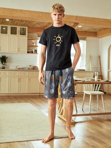 Đồ mặc nhà Nam Hoạt hình Giải trí - màu đen - Xem 3