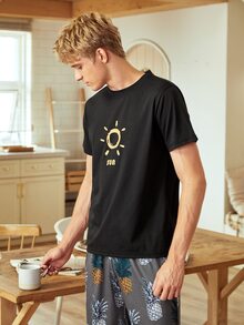 Đồ mặc nhà Nam Hoạt hình Giải trí - màu đen - Xem 4