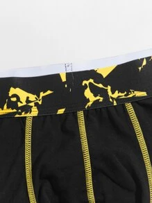 Men 6pcs Contrast Binding Boxer Brief - Black - View 5