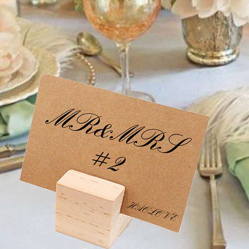 

1pc Wooden Business Card Holder, Apricot