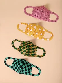 4 piezas mascarilla con patrón geométrico para niñitos - Multicolor - Ver 1