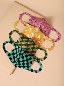 4 piezas mascarilla con patrón geométrico para niñitos - Multicolor - Ver 3