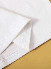 SHEIN Vestido de punto acanalado, paquete de 2 unidades, para niñas preadolescentes - Blanco y Negro - Ver 3