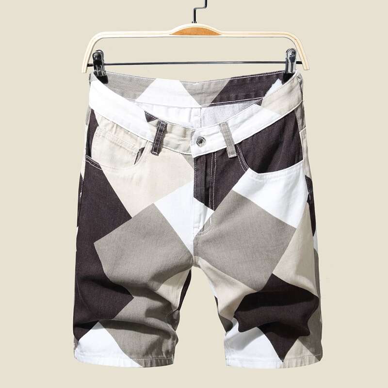 

Guys Geo Print Denim Shorts, Multicolor