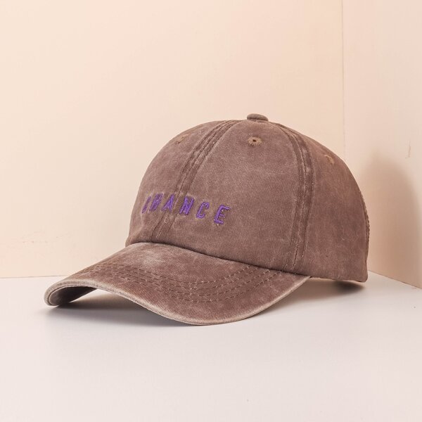 

Men Letter Embroidery Baseball Cap, Coffee brown