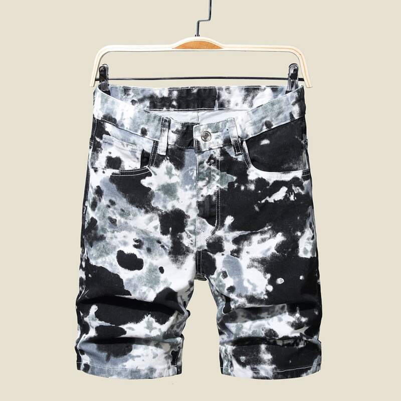 

Guys Tie Dye Denim Shorts, Multicolor