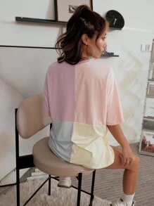 Color Block Drop Shoulder Tee - Multicolor - View 2