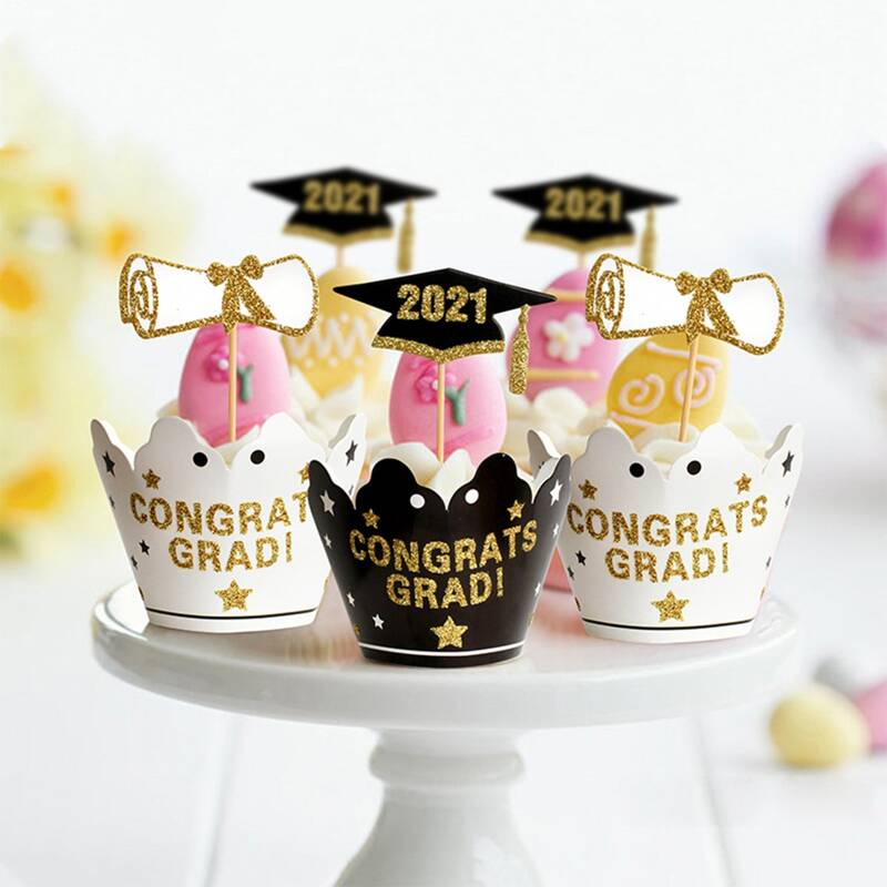 

18pcs Graduation Party Cake Topper Set, Multicolor
