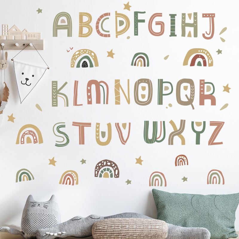 

Kids English Alphabet Print Wall Sticker, Multicolor