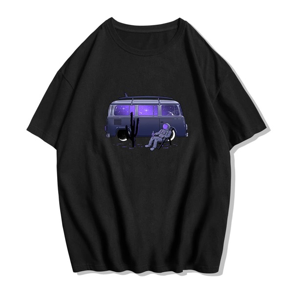 

Guys Bus & Astronaut Graphic Tee, Black