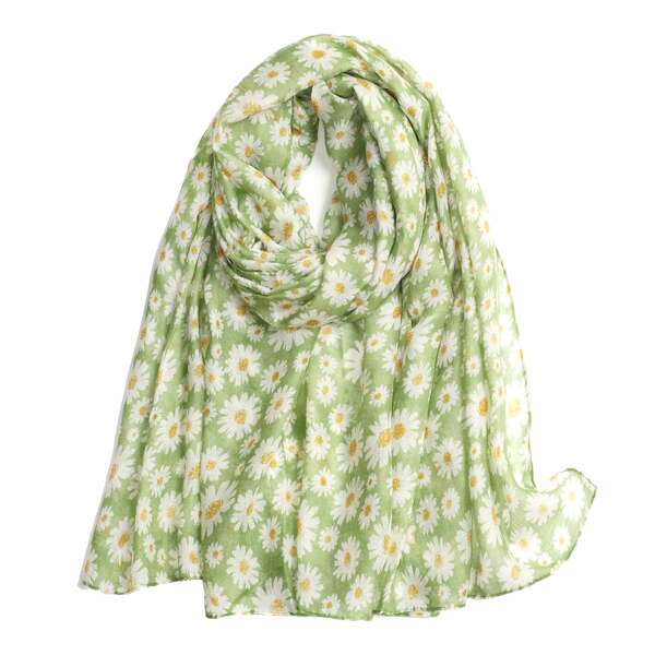 

Flower Print Scarf, Green