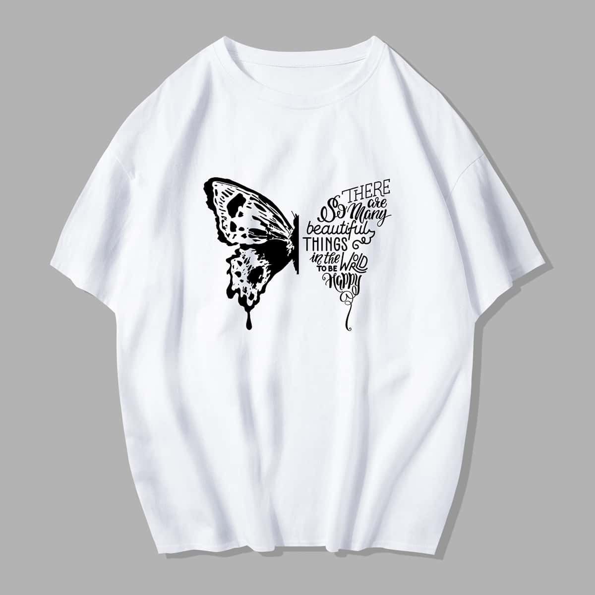 

Guys Letter Butterfly Graphic Tee, White