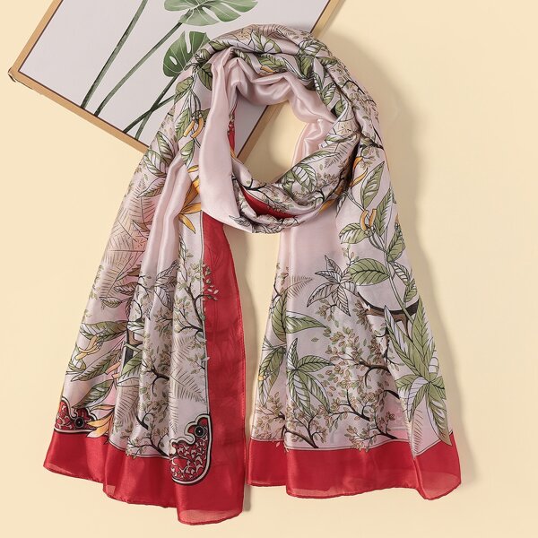 

Leaf Print Scarf, Multicolor