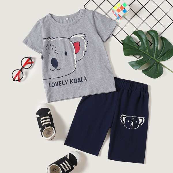 

Toddler Boys Cartoon Graphic Tee & Shorts, Multicolor