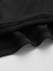 Manfinity Running 男友风男士拼色简约印花短袖运动 T 恤校园 - 黑色 - 查看 3