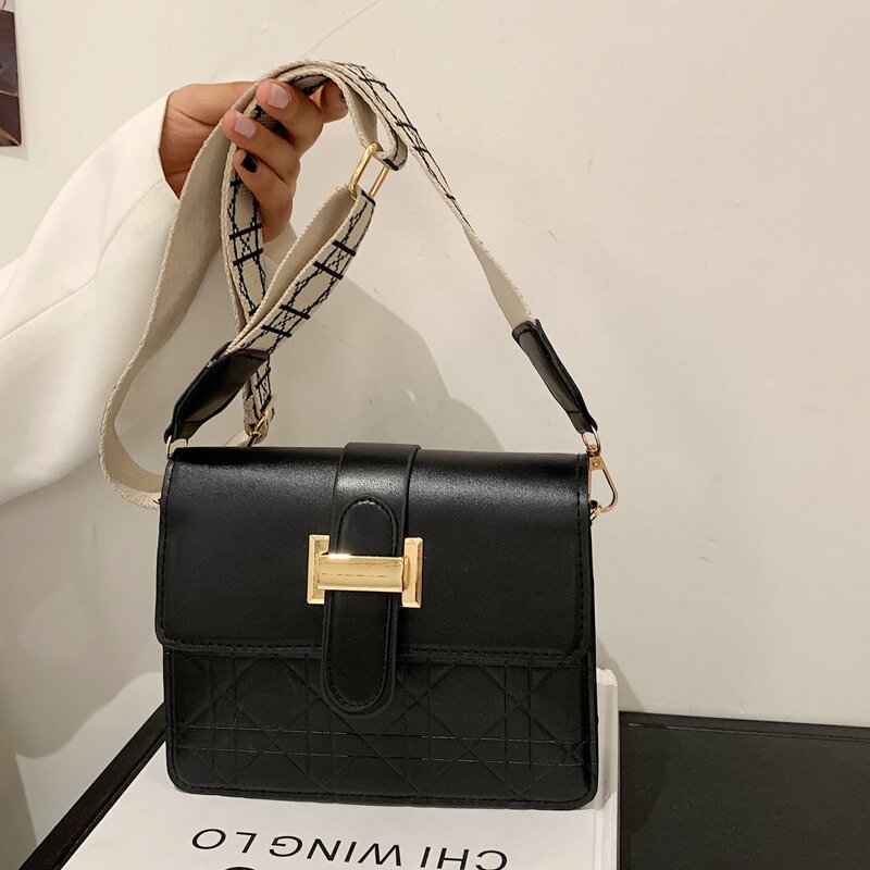 

Quilted Flap Crossbody Bag, Black
