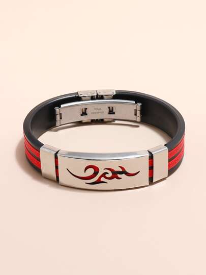 Fashionable and Popular Men Hollow Out Flame Decor Bracelet PU for Jewelry Gift and for a Stylish Look
