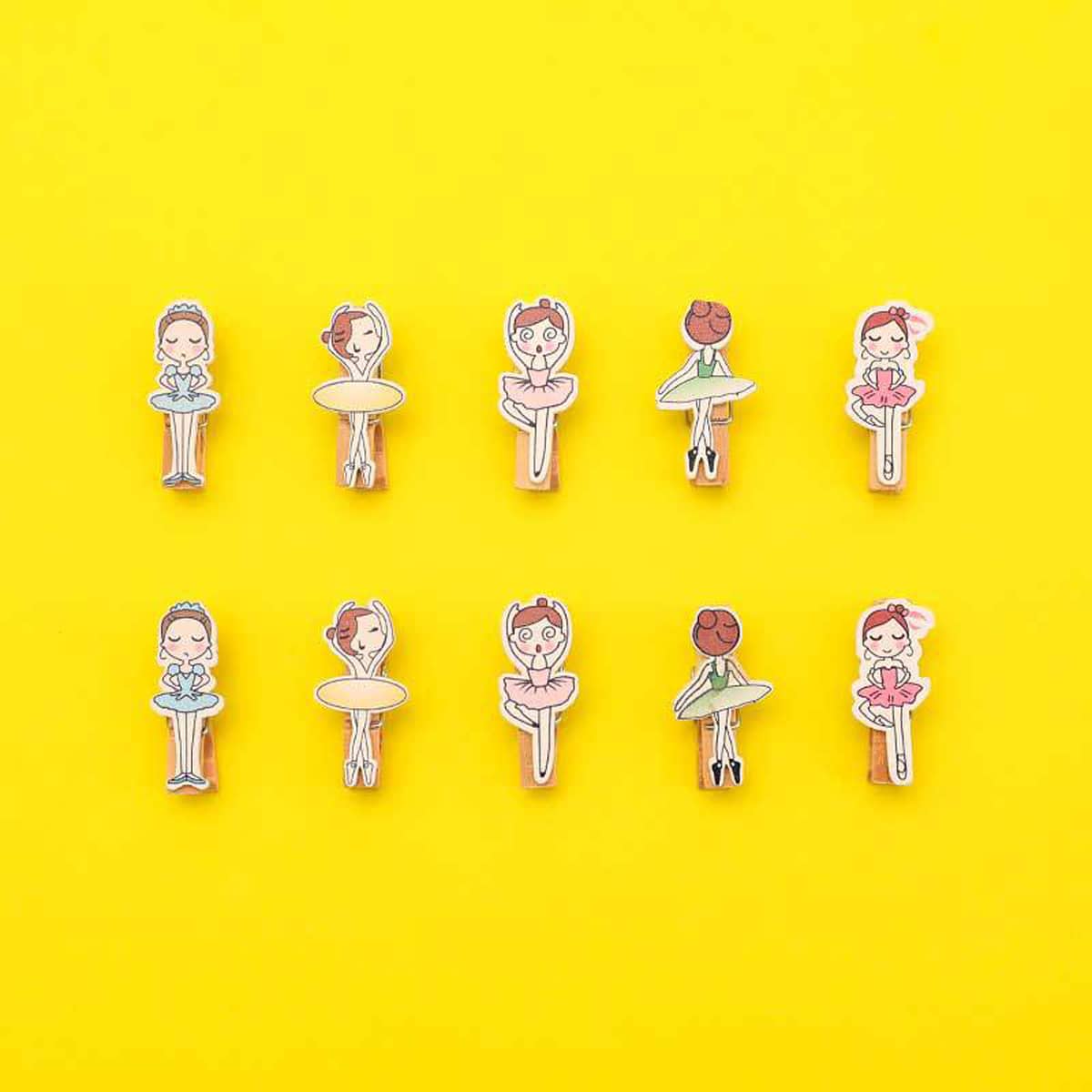 

10pcs Cartoon File Clip With Rope, Multicolor