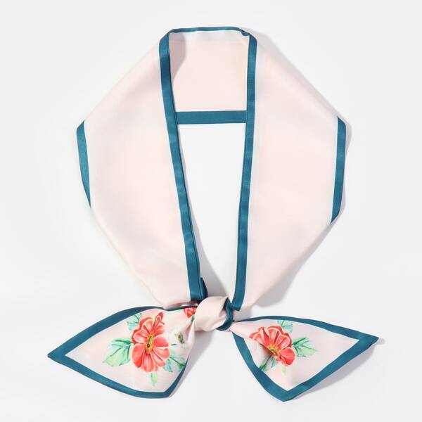 

Flower Print Twilly Scarf, Multicolor
