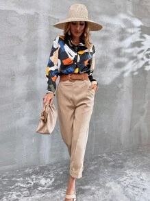 Graphic Print Drop Shoulder Shirt - Multicolor - View 4