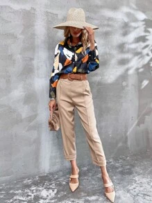 Graphic Print Drop Shoulder Shirt - Multicolor - View 5