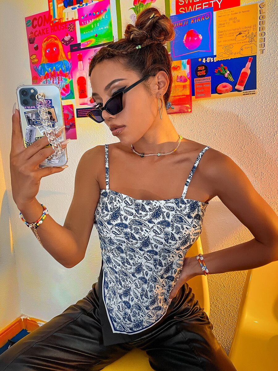 Áo hai dây Buộc lại Paisley Giải trí - Nhiều màu - Xem 1