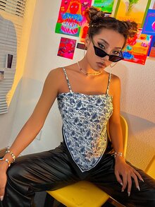 Áo hai dây Buộc lại Paisley Giải trí - Nhiều màu - Xem 7