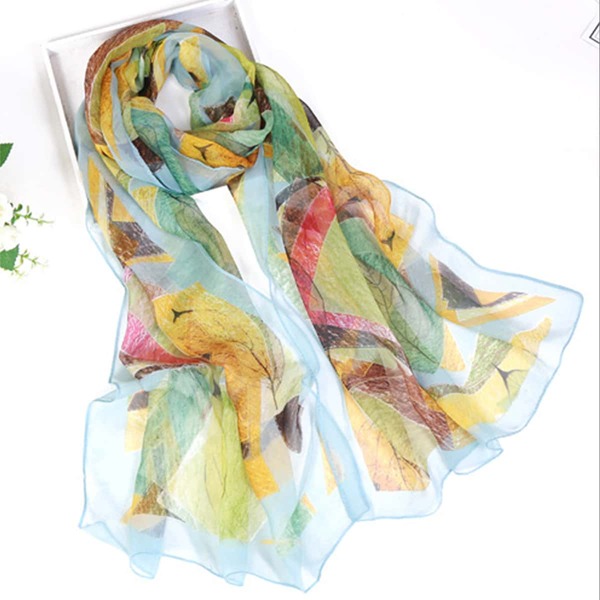 

Leaf Print Scarf, Multicolor