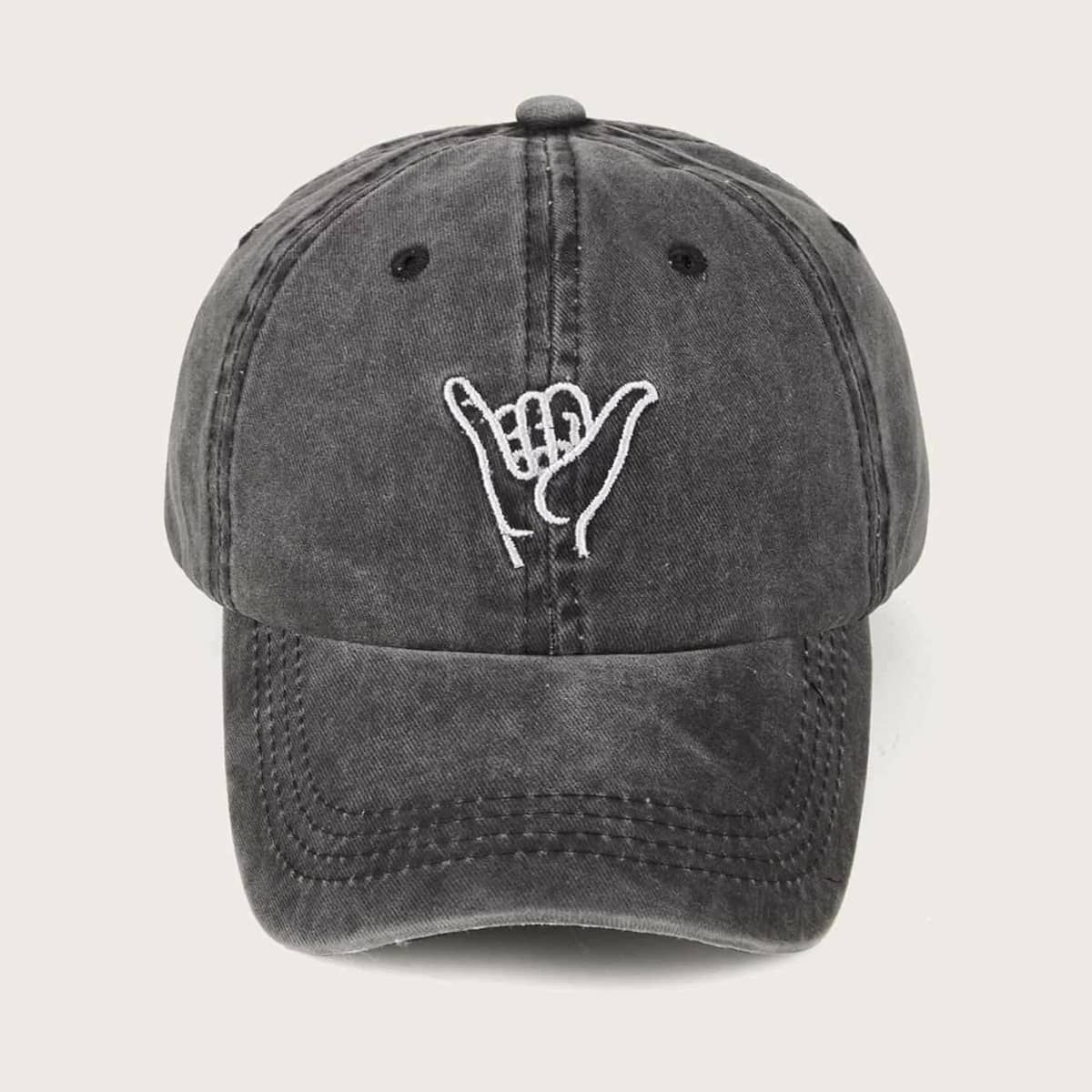 

Guys Gesture Embroidery Baseball Cap, Black