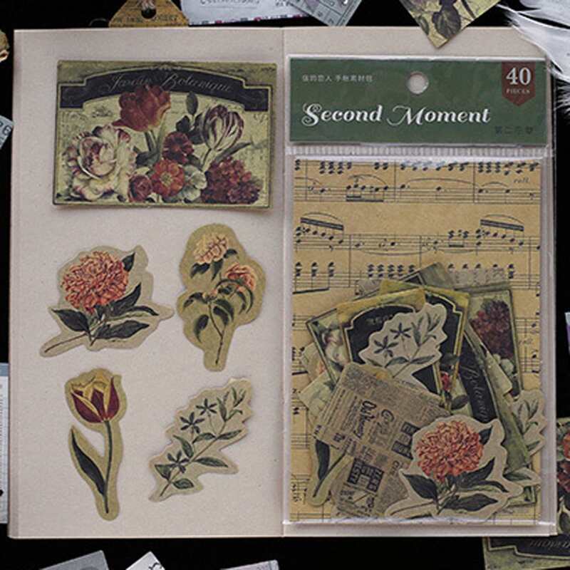 

40pcs Random Vintage Material Paper, Multicolor