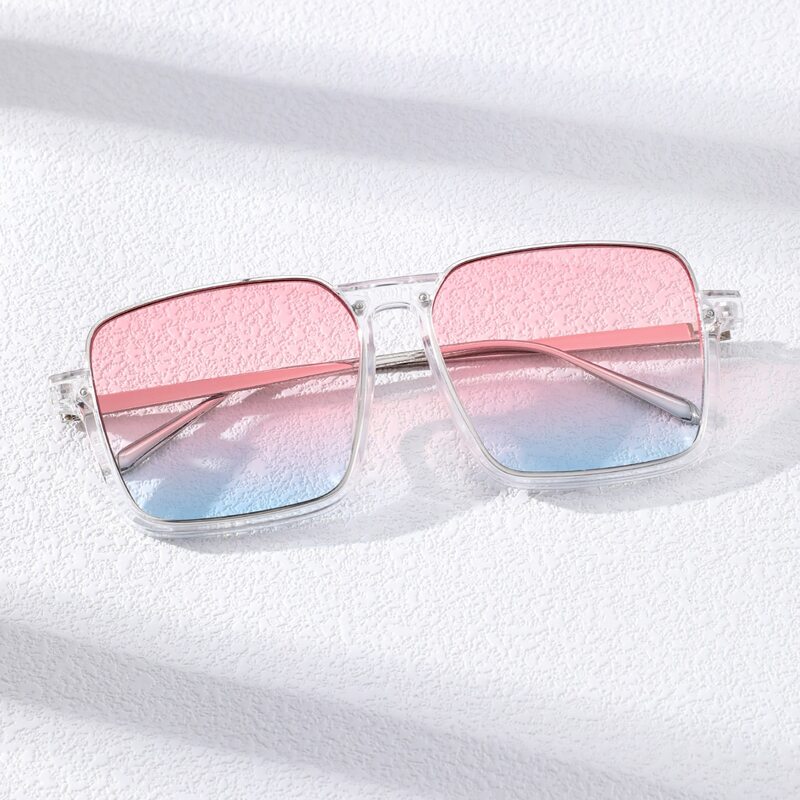 

Guys Ombre Lens Square Frame Sunglasses, Multicolor