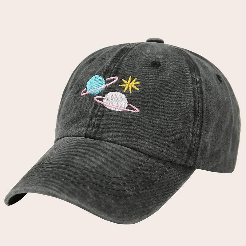 

Guys Planet Embroidery Baseball Cap, Black